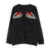 Women Gothic Punk Skull Pattern Oversized Sweater Harajuku Loose Pullover Emo Long Sleeve Female Streetwear Y2K 90s Knit Sweater