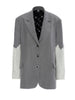 Women Gray Knitting Big Size Casual Blazer Lapel Long Sleeve Loose Fit Jacket Tide Spring Autumn 2023 M836