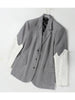 Women Gray Knitting Big Size Casual Blazer Lapel Long Sleeve Loose Fit Jacket Tide Spring Autumn 2023 M836