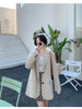 Women Gray Oversized Blazer Lapel Long Sleeve Loose Fit  Jacket Tide Spring Autumn 2023 High-quality Temperament Y2k