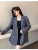 Women Gray Oversized Blazer Lapel Long Sleeve Loose Fit  Jacket Tide Spring Autumn 2023 High-quality Temperament Y2k