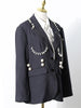 Women Gray Pearl Chain Big Size Single Breasted Blazer Lapel Long Sleeve Jacket Spring Autumn 2023  M834
