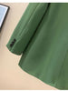 Women Green Oversized Casual Blazer Lapel Long Sleeve Loose Fit Jacket Tide Spring Autumn 2023 + Ribbon Decorate Y2k