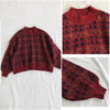 Women Half-High Collar Knitted Sweater Winter Vintage Plaid Pullover Casual Long Sleeve Warm Sweater Loose Pull Femme