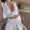 Women Halter Sexy Camisole Crop Tops With Sleeves Tank Top Strapless Femme See through Mesh Party Club Basic Stretchy