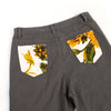 Women Harem Gray Jeans High Waist Daisy Sunflower Printed Cute Retro Splice Denim Female Streetwear Straight Ladies Jean Pants