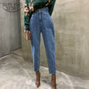 Women Harem Jeans Pants High Waist Loose White Denim Jeans Female Buttons Trousers Spring Streetwear Pantalon 10822