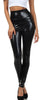 Women High Elastic Thin Faux Leather Leggings Large Size Xl-5XL Imitation Leather Pants Skinny Shiny Black Plus Leggings
