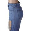 Women High Waist Blue Jeans embellished Tassels Chic Denim Pants Hip Hop Punk Trousers Sexy Streetwear