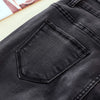 Women High Waist Casual Mom Jeans Tassel Breasted Skinny Pencil Pants Vintage Stretch Black Gray Denim Pants No Velvet & Velvet