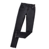 Women High Waist Casual Mom Jeans Tassel Breasted Skinny Pencil Pants Vintage Stretch Black Gray Denim Pants No Velvet & Velvet