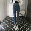 Women High Waist Elastic Skinny Denim Pencil Pants Mom Jeans Camisa Feminina Ladies Slim Casual Cropped pants Female Streetwear