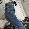 Women High Waist Elastic Skinny Denim Pencil Pants Mom Jeans Camisa Feminina Ladies Slim Casual Cropped pants Female Streetwear
