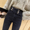 Women High Waist Elastic Skinny Denim Pencil Pants Mom Jeans Camisa Feminina Ladies Slim Casual Cropped pants Female Streetwear