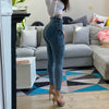 Women High Waist Jeans Woman Sexy Black Blue Elastic Skinny Pencil Pants Female Multi-size Zipper Wash Denim Trousers Girl