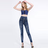 Women High Waist Sexy Leggings 2022 Autumn Mock Pocket Jeggings High Elastic Elegant Jeans Ladies Denim Skinny Slim legins