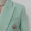 Women High-end Jacket Style Temperament Long-sleeved Slim Ladies Blazer for Autumn and Winter Classic Small Suit Mint Green