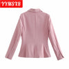 Women High-quality Blazer Jacket 2022 One-button Suit Jacket Pure Color All-match Casual Temperament Elegant Female Clothes