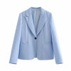 Women High-quality Blazer Jacket 2022 One-button Suit Jacket Pure Color All-match Casual Temperament Elegant Female Clothes