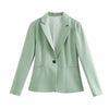 Women High-quality Blazer Jacket 2022 One-button Suit Jacket Pure Color All-match Casual Temperament Elegant Female Clothes
