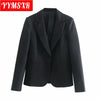 Women High-quality Blazer Jacket 2022 One-button Suit Jacket Pure Color All-match Casual Temperament Elegant Female Clothes