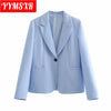 Women High-quality Blazer Jacket 2022 One-button Suit Jacket Pure Color All-match Casual Temperament Elegant Female Clothes