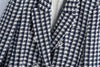 Women Houndstooth Loose Tweed Blazers 2022 Spring-Autumn Ladies Elegant Patchwork Plaid Jackets Casual Female Chic Tops