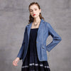 Women Jacket 2023 Yuzi.may Boho Denim Women Coat Turn-down Collar Single Breasted Slim Jacket B9299 Women Clothes