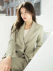 Women Jacket 2023 Autumn Temperament Commuter Style Simple Silhouette Green Casual Jacket