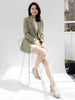 Women Jacket 2023 Autumn Temperament Commuter Style Simple Silhouette Green Casual Jacket