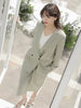 Women Jacket 2023 Autumn Temperament Commuter Style Simple Silhouette Green Casual Jacket