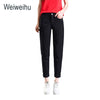 Women Jeans 2022 High Waist Slim Ankle-Length Pants Black Denim Jeans Autumn Casual Ladies White Jeans Female Pant Plus Size