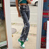 Women Jeans Harajuku Streetwear Hip Hop High Waist Trousers Tie-Dyed Baggy Vintage Femme Casual Jeans Mom Straight Denim Pants