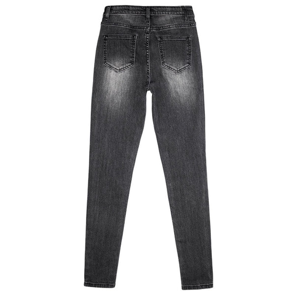 Women Jeans Slim Skinny Pencil Pants Elastic Trending Full Length Washed Black Color Denim Pants Female Trousers C3074