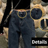 Women Jeans Solid Black Retro Vintage Zipper Spring Straight Trousers All-match Students Ulzzang Baggy High Waist Causal