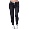 Women Jeans Solid Elastic Waist Jeans Straight Pencil Pants Denim Pants Women Trousers Causal Cropped Pants Women Clothing 5XL