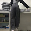 Women Jeans Vintage Adjustable High Waist BF Oversize Wide Leg Trousers Summer Baggy All-match Streetwear Retro Chic Jeans