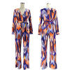 Women Jumpsuits Geometric Print Casual Wide Leg Loose Sleepwear Long Jumpsuit Plus Size 2022