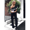 Women Jumpsuits Ruffles Overalls Casual One Shoulder Long Playsuits Rompers Jumpsuit Long Pants Plus Size WS1430E