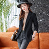 Women Khaki Black Blazer Coat Vintage Notched Collar 2023 Simple And Fashionable Ladies Chic Tops Female Casual Clothing