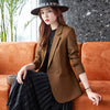 Women Khaki Black Blazer Coat Vintage Notched Collar 2023 Simple And Fashionable Ladies Chic Tops Female Casual Clothing
