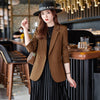 Women Khaki Black Blazer Coat Vintage Notched Collar 2023 Simple And Fashionable Ladies Chic Tops Female Casual Clothing