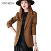 Women Khaki Black Blazer Coat Vintage Notched Collar 2023 Simple And Fashionable Ladies Chic Tops Female Casual Clothing