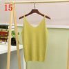 Women Knit Tank Top Sliver Thread Sexy V-neck Tops Vest Haut Fem Knitted Off White Blusa Camis for Women harajuku boho mujer