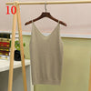 Women Knit Tank Top Sliver Thread Sexy V-neck Tops Vest Haut Fem Knitted Off White Blusa Camis for Women harajuku boho mujer