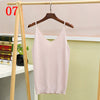 Women Knit Tank Top Sliver Thread Sexy V-neck Tops Vest Haut Fem Knitted Off White Blusa Camis for Women harajuku boho mujer
