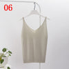 Women Knit Tank Top Sliver Thread Sexy V-neck Tops Vest Haut Fem Knitted Off White Blusa Camis for Women harajuku boho mujer