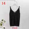 Women Knit Tank Top Sliver Thread Sexy V-neck Tops Vest Haut Fem Knitted Off White Blusa Camis for Women harajuku boho mujer