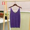 Women Knit Tank Top Sliver Thread Sexy V-neck Tops Vest Haut Fem Knitted Off White Blusa Camis for Women harajuku boho mujer