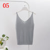 Women Knit Tank Top Sliver Thread Sexy V-neck Tops Vest Haut Fem Knitted Off White Blusa Camis for Women harajuku boho mujer